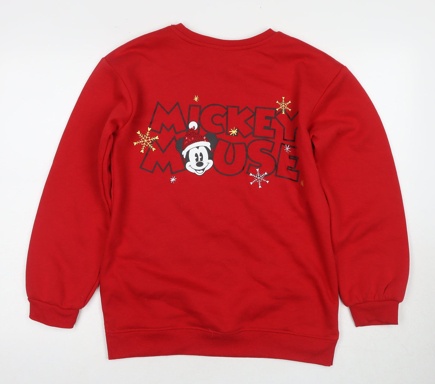 Disney Girls Red Mickey Mouse Sequin Pullover Hoodie 13-14Y