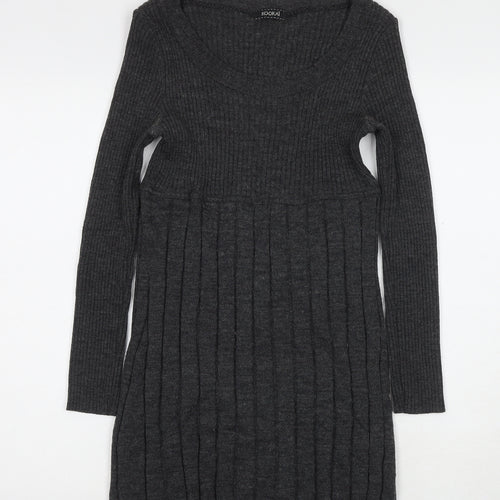 Kookai Women's Grey Pullover Jumper, Scoop Neck, Size 13