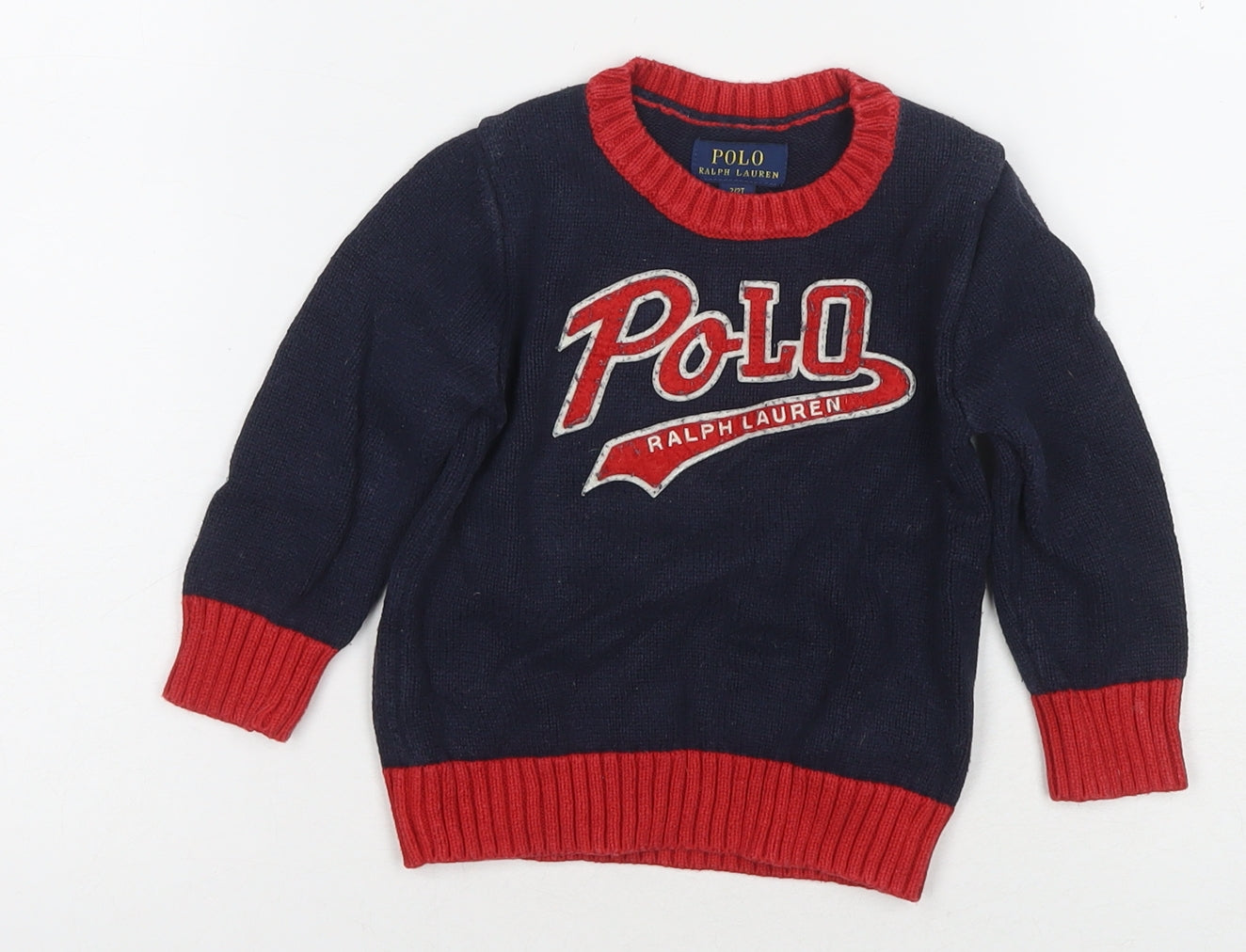 Polo Ralph Lauren Boys Navy Jumper, 7 Years, Crew Neck Pullover