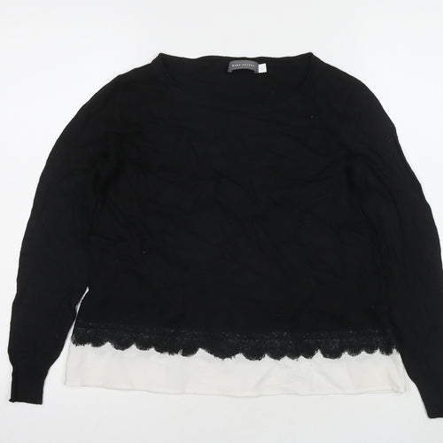 Mint Velvet Women's Black Jumper Size 12 Crew Neck