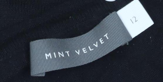 Mint Velvet Women's Black Jumper Size 12 Crew Neck