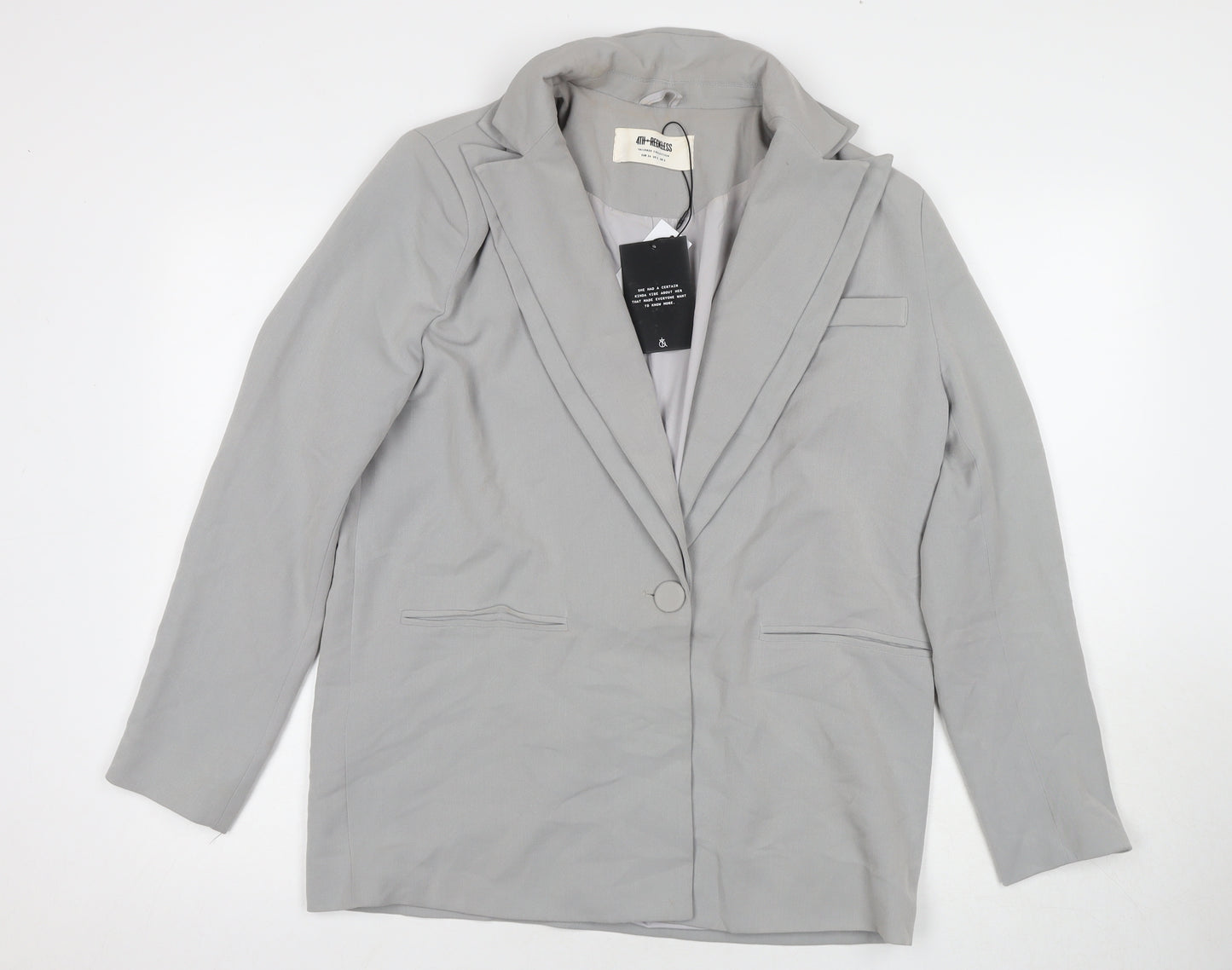 4th & Reckless Women's Grey Blazer, Size 6, Tailored Style