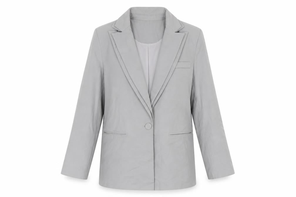 Front view of 4th & Reckless Women's Grey Blazer, size 6, Tailored Style