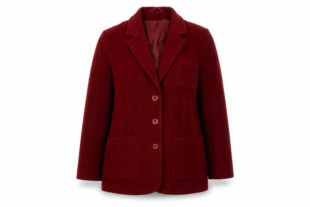 Front view of Dorothy Perkins Women's Red Wool Coat, size 12