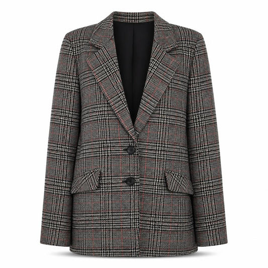 Front view of Reldan Women's Multicoloured Wool Check Jacket, size 10