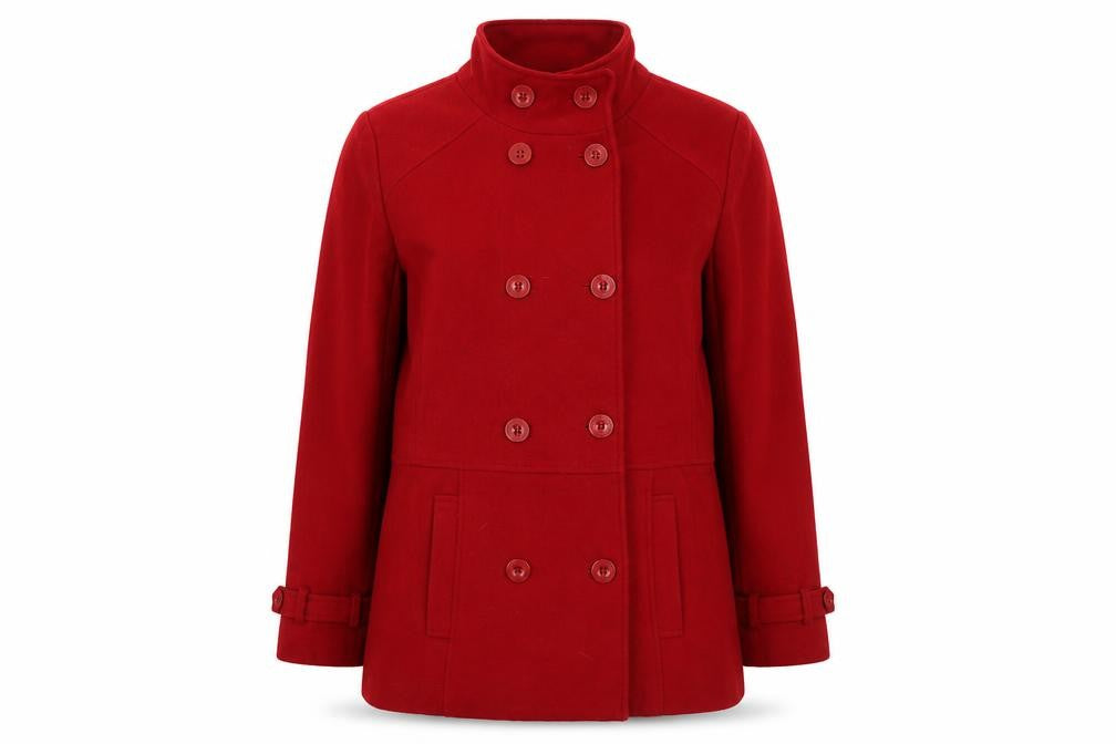 Maine New England Women's Red Pea Coat Size 16 Classic Style