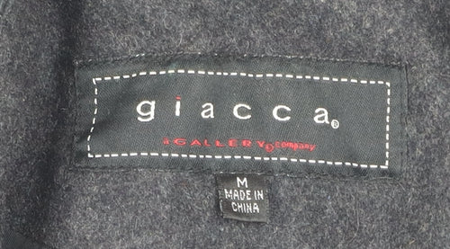 Giacca Women's Black Pea Coat M Wool