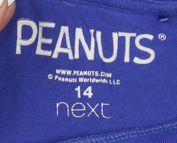 Peanuts Women's Blue T-Shirt Size 14 Regular Casual