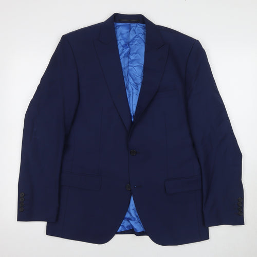 Santinelli Men's Blue Single-Breasted Blazer 38R