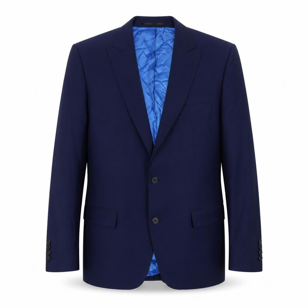 Front view of Santinelli Men's Blue Single-Breasted Blazer 38R