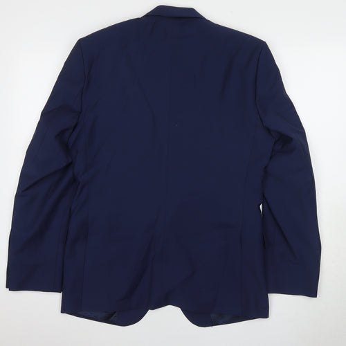 Santinelli Men's Blue Single-Breasted Blazer 38R