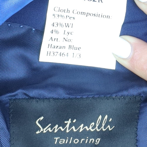 Santinelli Men's Blue Single-Breasted Blazer 38R