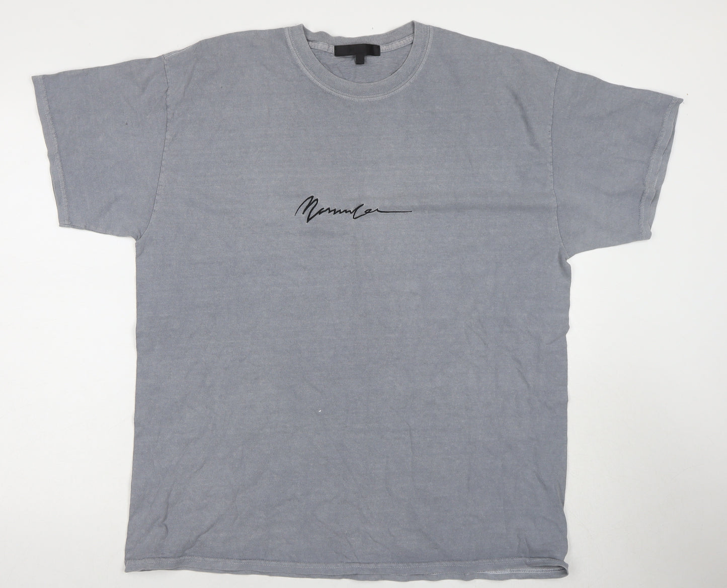 Mennace Grey Crew Neck Logo T-Shirt for Men Size L