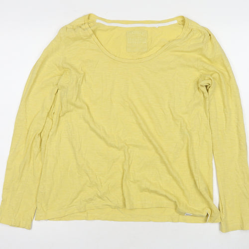 Fat Face Women's Yellow T-Shirt, Size 8, Long Sleeve