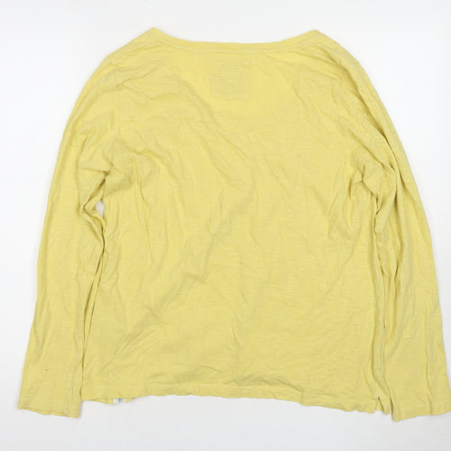 Fat Face Women's Yellow T-Shirt, Size 8, Long Sleeve