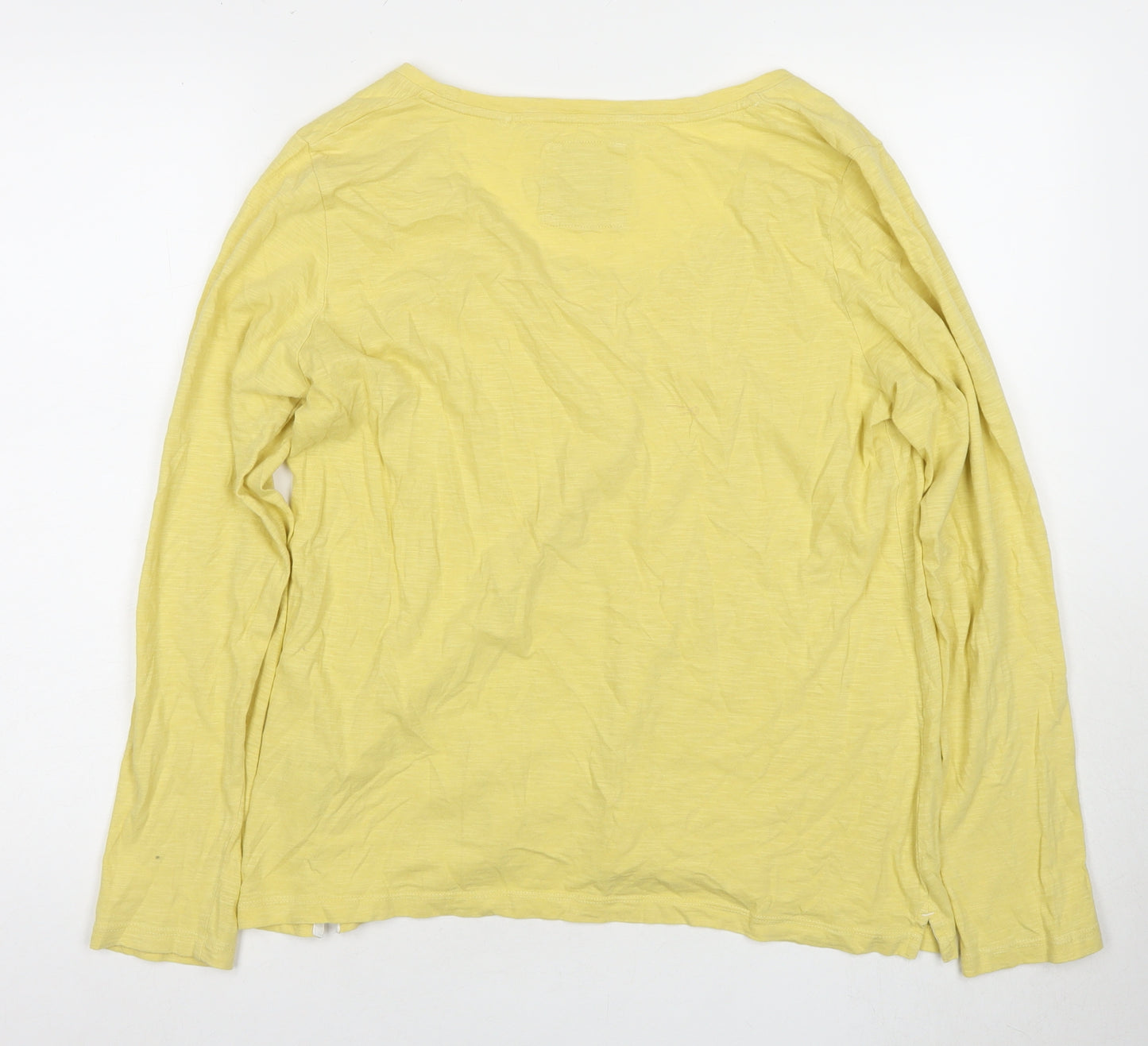 Fat Face Women's Yellow T-Shirt, Size 8, Long Sleeve