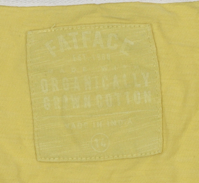 Fat Face Women's Yellow T-Shirt, Size 8, Long Sleeve