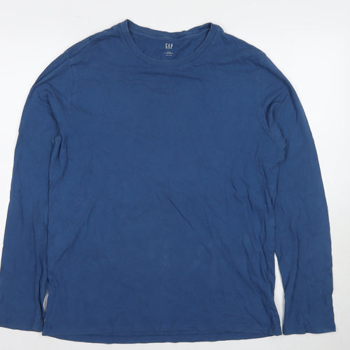 GAP Men's Blue Cotton Long Sleeve T-Shirt L