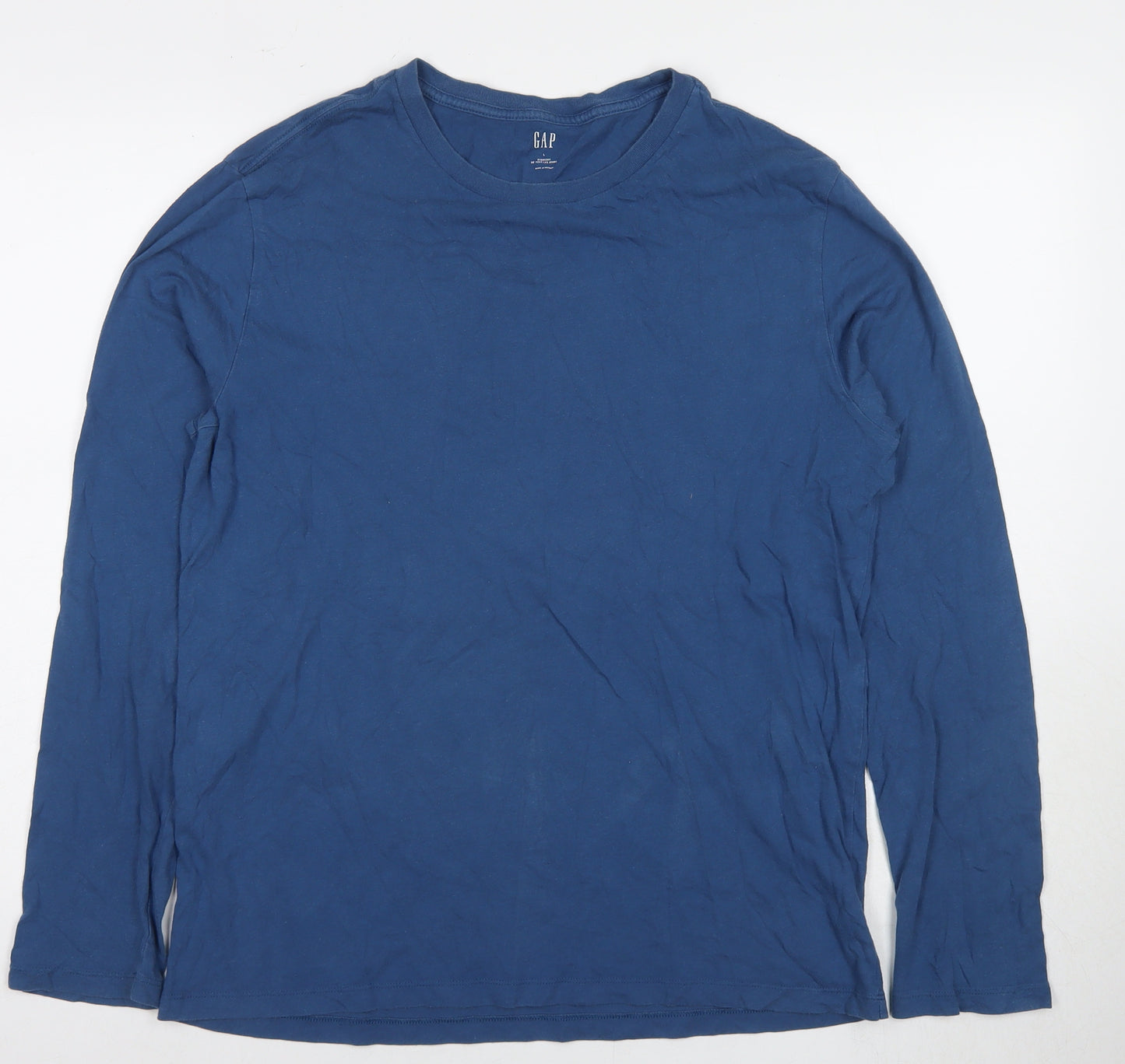 GAP Men's Blue Cotton Long Sleeve T-Shirt L