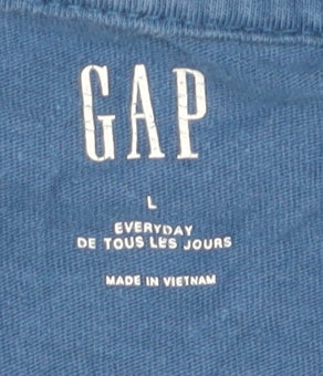 GAP Men's Blue Cotton Long Sleeve T-Shirt L