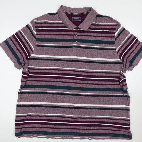 Maine New England Men's 3XL Striped Polo Shirt