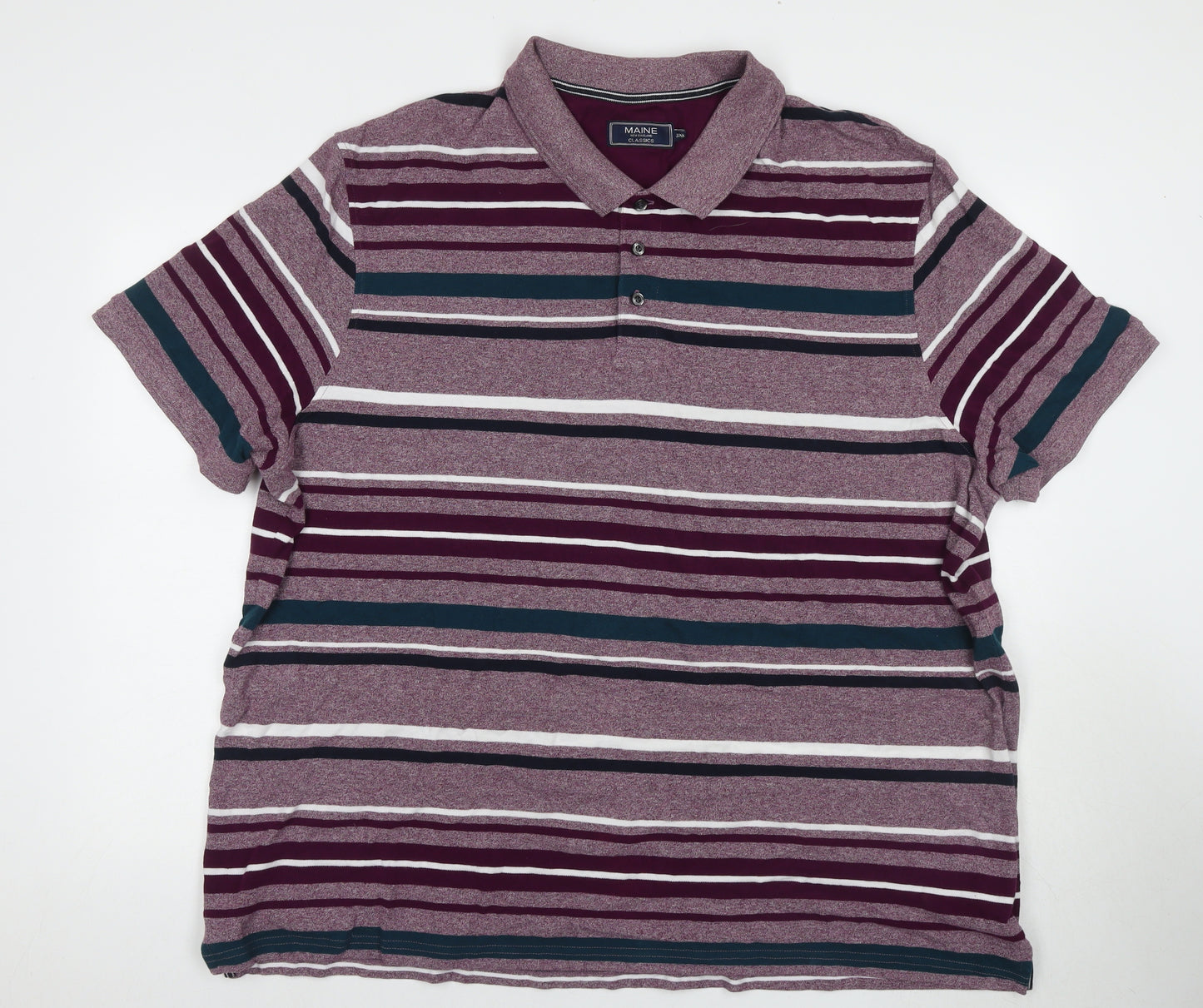 Maine New England Men's 3XL Striped Polo Shirt