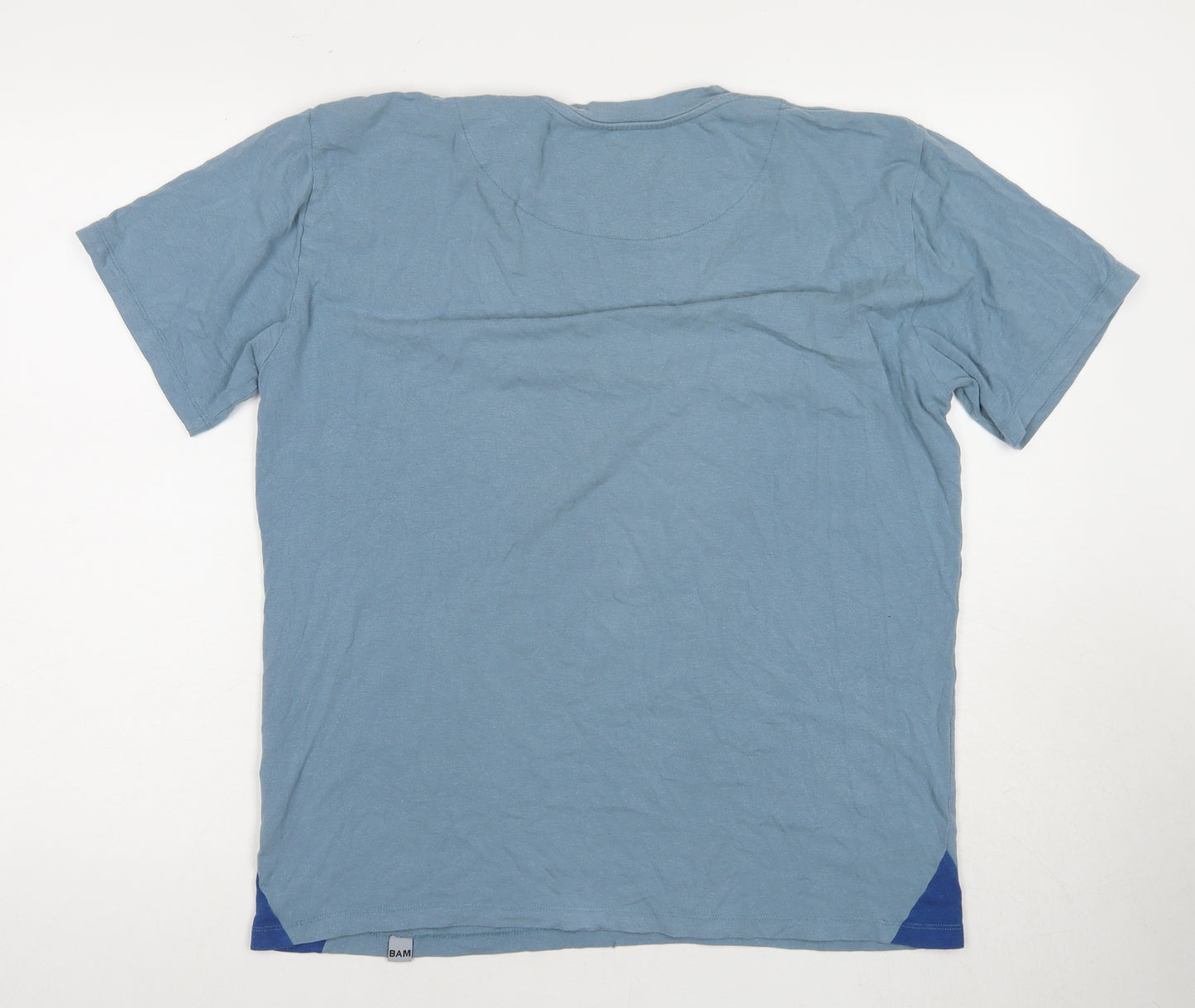 BAM Men's Blue XL Regular Fit Crew Neck T-Shirt