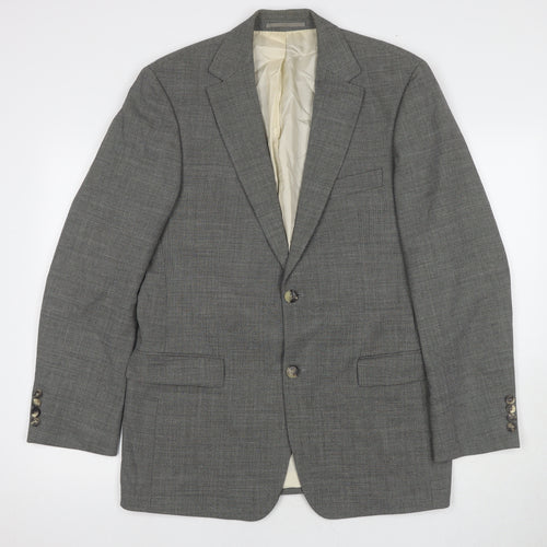 Hugo Boss Men's Grey Check Blazer Size L