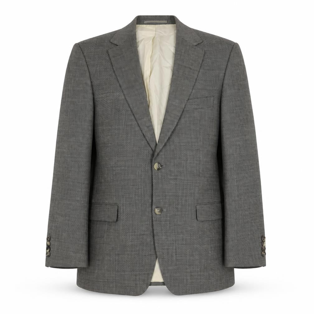 Front view of Hugo Boss Men's Grey Check Blazer, size L