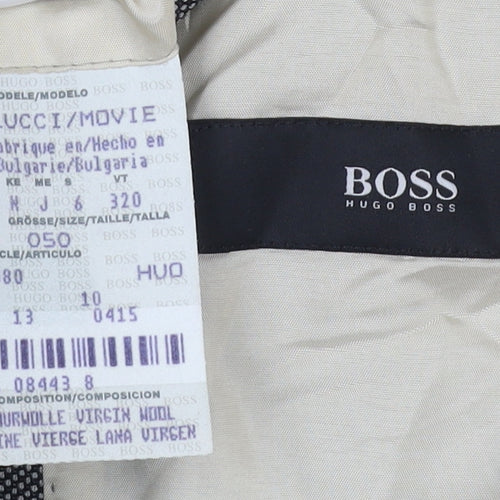 Hugo Boss Men's Grey Check Blazer Size L
