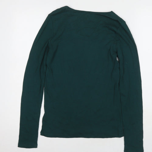 GAP Women's Green Long Sleeve V-Neck T-Shirt