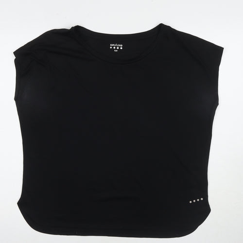 Souluxe Women's Black Basic Crew Neck Top