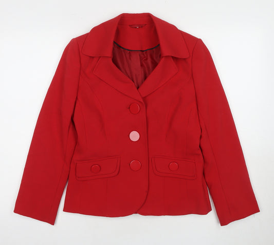 Style by EWM Women's Red Blazer Size 10