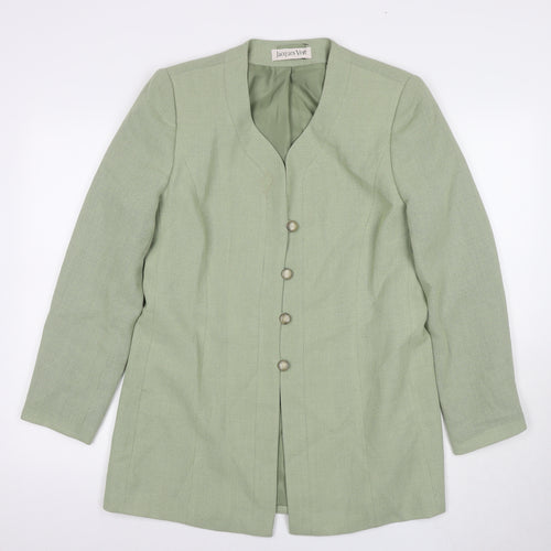 Jacques Vert Women's Green Blazer Size 14 Button Formal