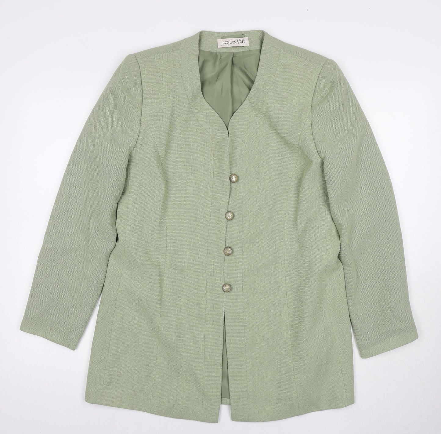 Jacques Vert Women's Green Blazer Size 14 Button Formal