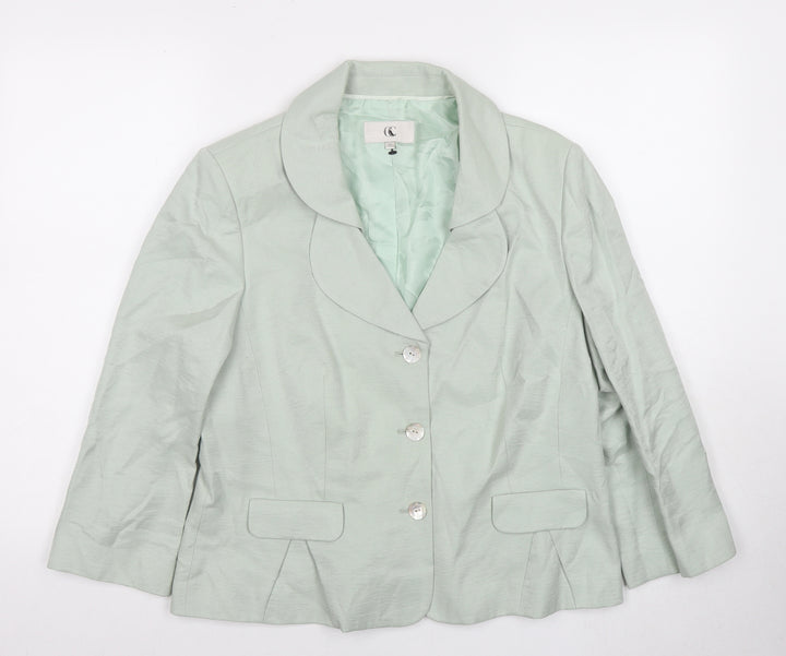 CC Women's Green Blazer, Size 14 - Autumn/Winter