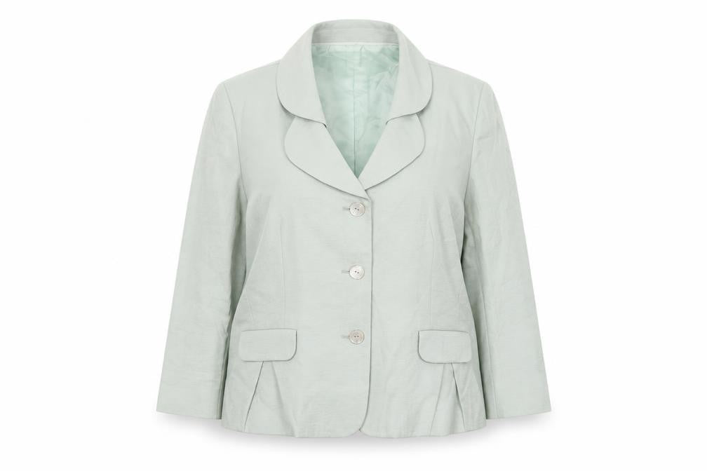 Front view of Country Casuals Women's Green Blazer, size 14, - Autumn/Winter