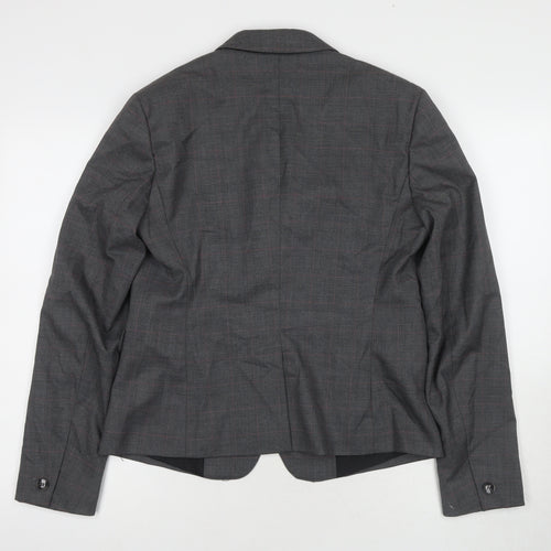 United Colors of Benetton Women's Grey Wool Blend Blazer Jacket Size 18