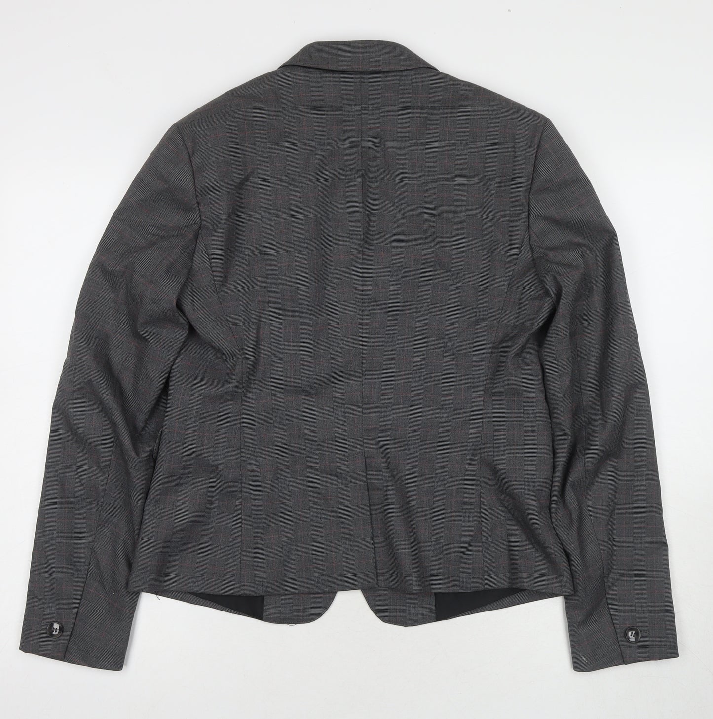 United Colors of Benetton Women's Grey Wool Blend Blazer Jacket Size 18