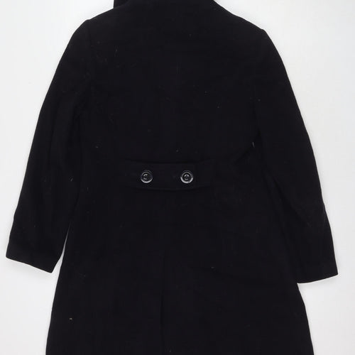 Laura Ashley Women's Black Wool Overcoat Size 12