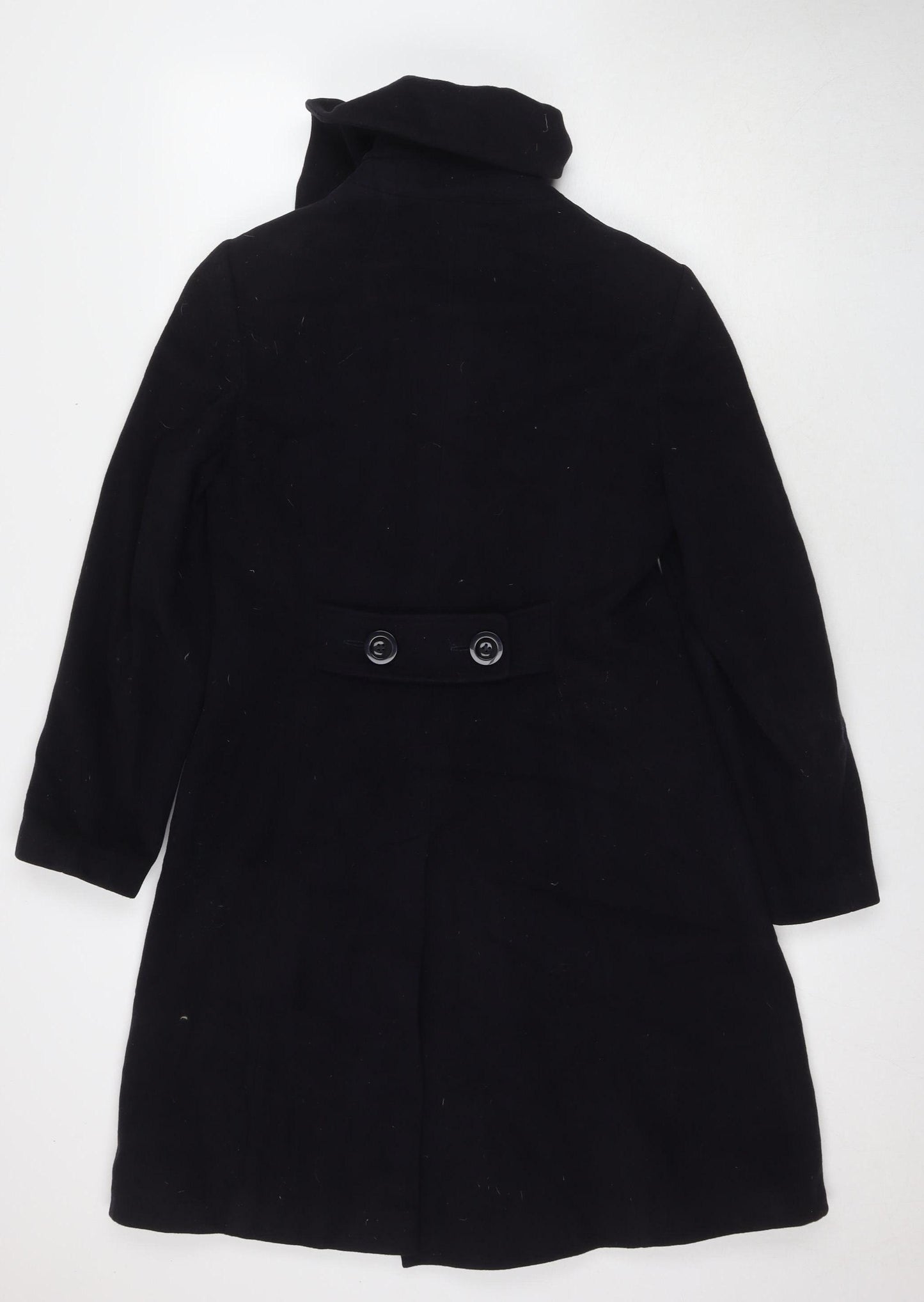 Laura Ashley Women's Black Wool Overcoat Size 12