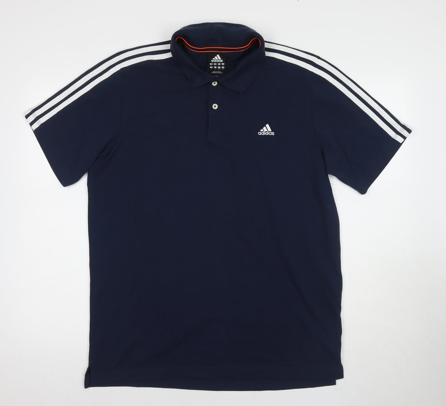 Adidas Men's Blue Polo Shirt, L, Short Sleeve, Sporty