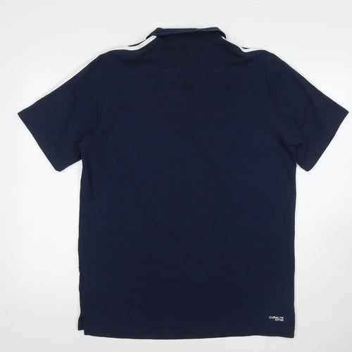 Adidas Men's Blue Polo Shirt, L, Short Sleeve, Sporty