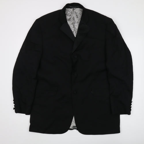 Marks & Spencer Men's Black Wool Blazer, Size M, Formal