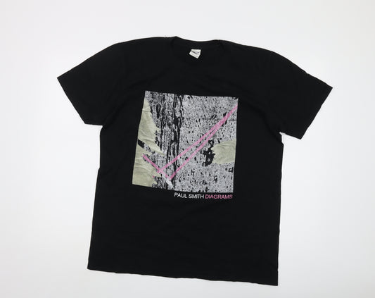 Gildan Men's Black Art Print T-Shirt - L