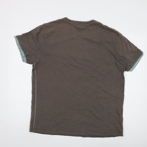 White Stuff Men's Brown XL Cotton Crew Neck T-Shirt