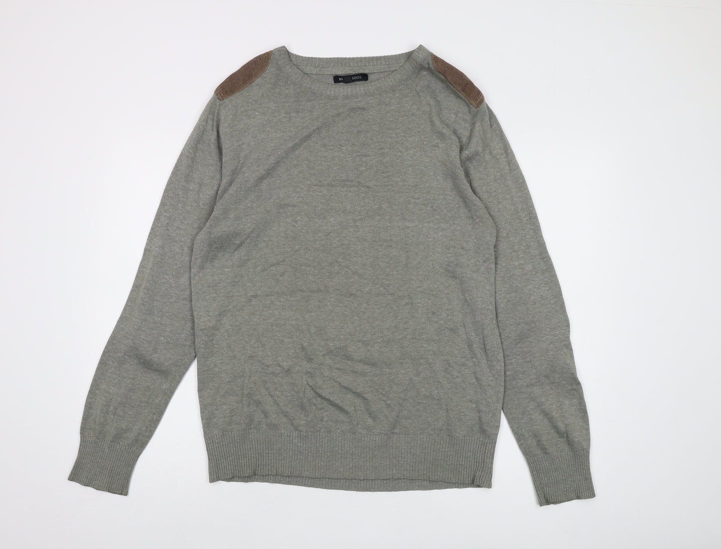 Brave Soul Men's Grey XL Pullover Jumper