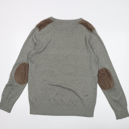 Brave Soul Men's Grey XL Pullover Jumper