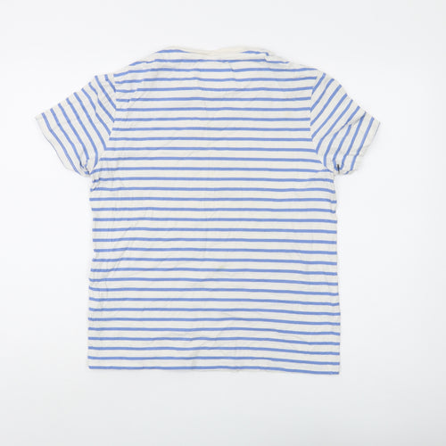 Lyle & Scott Men's Blue Striped Logo T-Shirt Size S