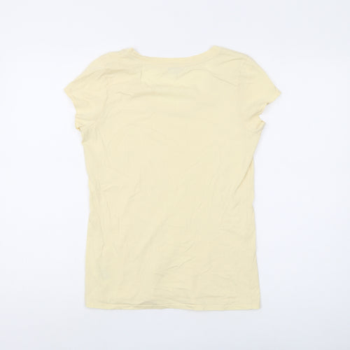 Jigsaw Women’s Yellow Cotton T-Shirt, Size S, Casual